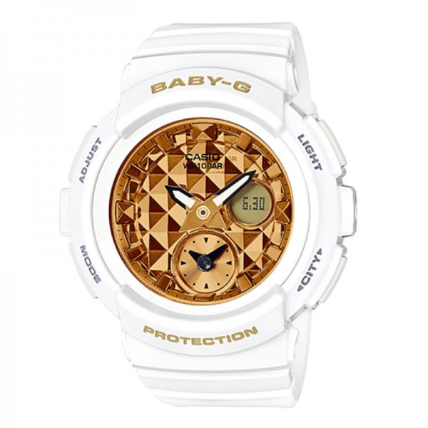 Casio Baby-G BGA-195M-7ADR Round Series White  Resin Band